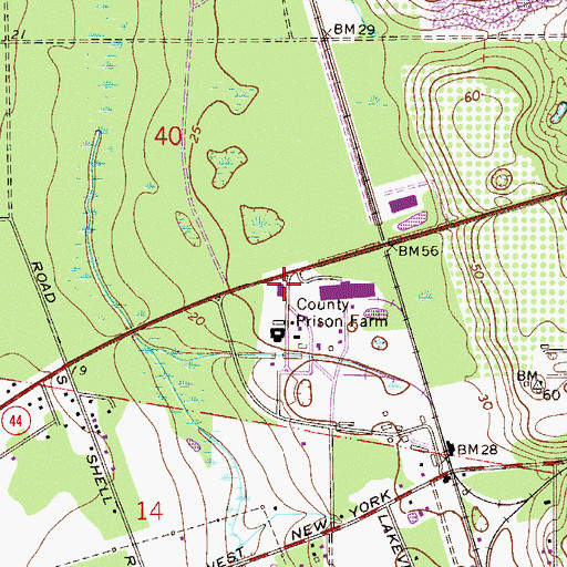 Topographic Map of Volusia County Fire Rescue Saint Johns Station 45, FL