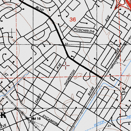 Topographic Map of Silva School, CA