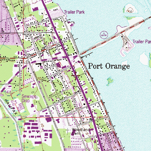Topographic Map of Port Orange Fire and Rescue Department Station 71, FL