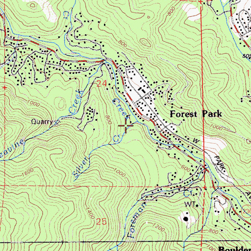 Topographic Map of Silver Creek, CA