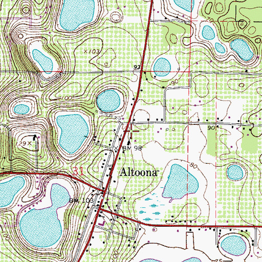 Topographic Map of Lake County Fire Rescue Station 14, FL