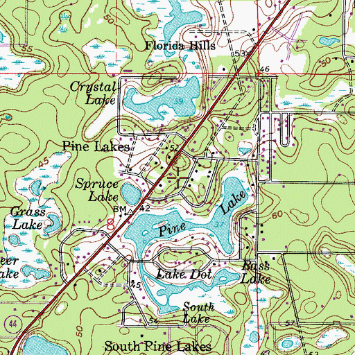 Topographic Map of Lake County Fire Rescue Station 15, FL