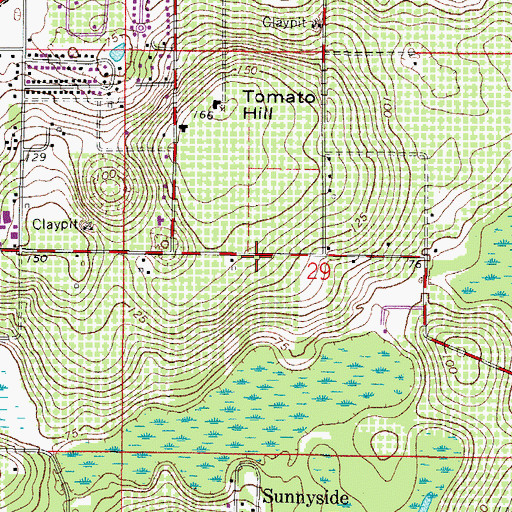 Topographic Map of Lake County Fire Department Station 70, FL