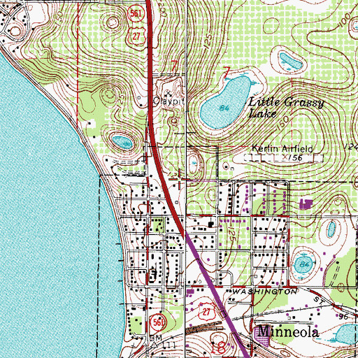 Topographic Map of Minneola Fire / Rescue Station 90, FL