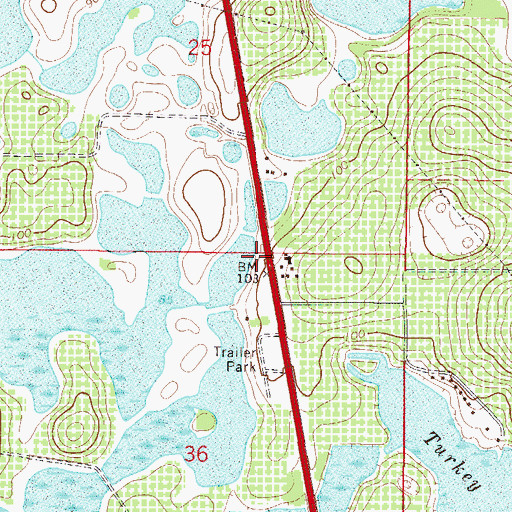 Topographic Map of Lake County Fire Rescue Station 82, FL