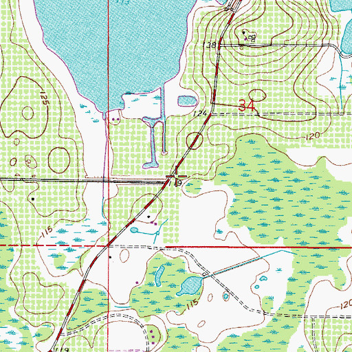 Topographic Map of Lake County Fire Rescue Station 110, FL