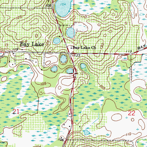Topographic Map of Lake County Fire Department Station 111, FL