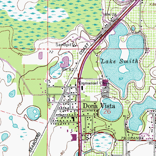 Topographic Map of Lake County Fire Station Supply, FL