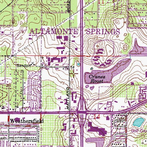 Topographic Map of Seminole County Fire Department Station 12, FL
