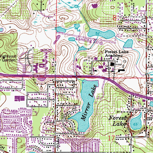 Topographic Map of Seminole County Fire Department Station 13, FL