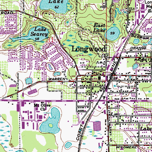 Topographic Map of Longwood Fire Department Station 15, FL