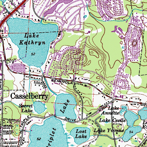 Topographic Map of Casselberry Fire Department Station 21, FL