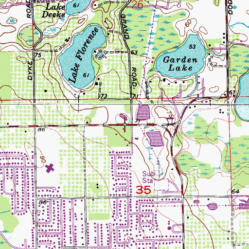 Topographic Map of Seminole County Fire Department Station 23, FL
