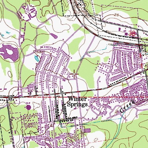Topographic Map of Seminole County Fire Department Station 24, FL