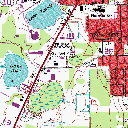 Topographic Map of Sanford Fire Department Station 32, FL