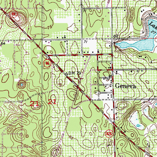 Topographic Map of Seminole County Fire Department Fire Station 42, FL