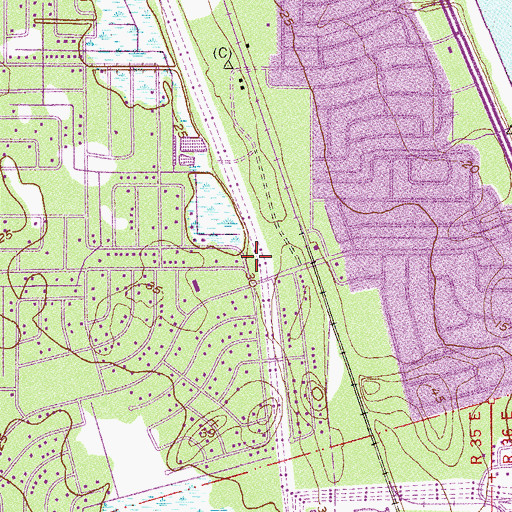 Topographic Map of Brevard County Fire Rescue Station 26, FL