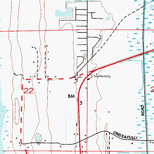 Topographic Map of Brevard County Fire Rescue Station 40, FL