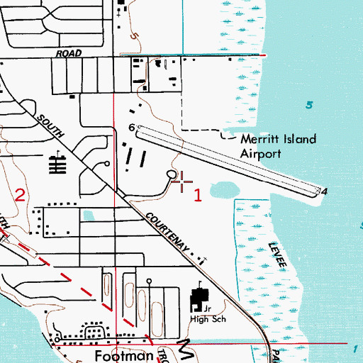 Topographic Map of Brevard County Fire Rescue Station 43, FL