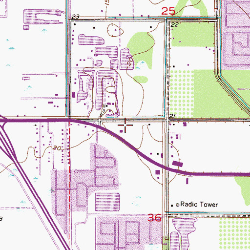 Topographic Map of Brevard County Fire Rescue Station 44 - 46, FL