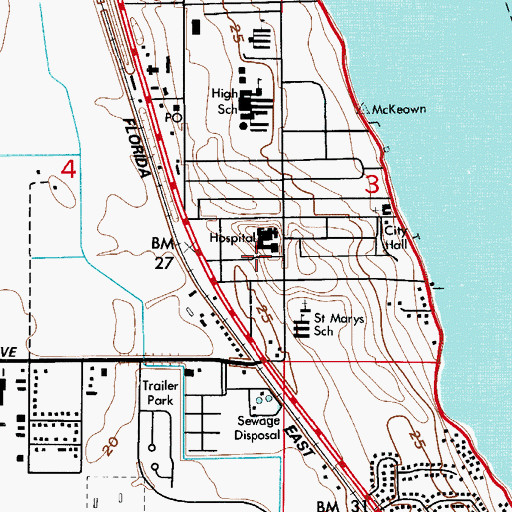 Topographic Map of Brevard County Fire Rescue Station 45, FL