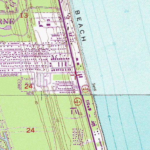 Topographic Map of Brevard County Fire Rescue Station 63, FL