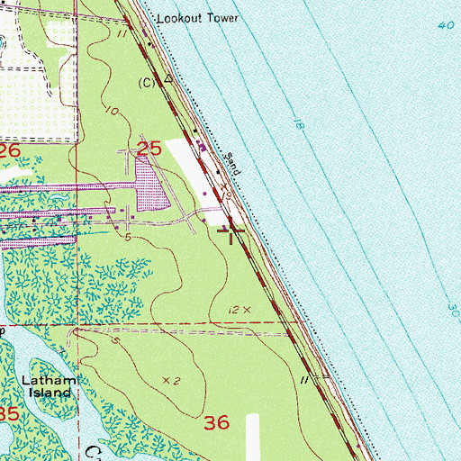 Topographic Map of Brevard County Fire Rescue Station 65, FL