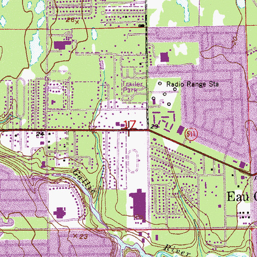Topographic Map of Brevard County Fire Rescue Station 66, FL