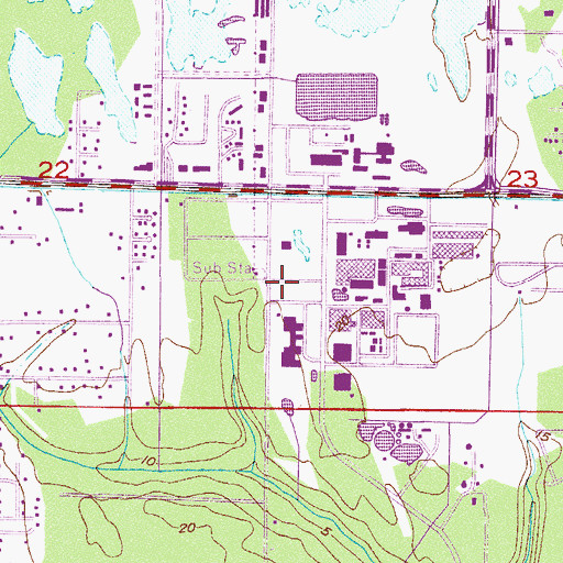 Topographic Map of Brevard County Fire Rescue Station 84 / 85, FL