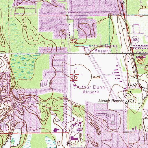 Topographic Map of Titusville Fire and Emergency Services Station 10, FL