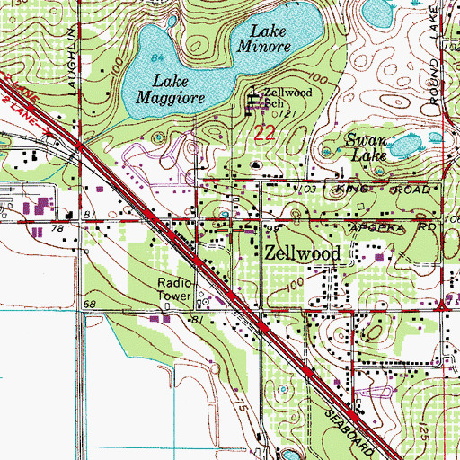 Topographic Map of Orange County Fire Rescue Station 20, FL