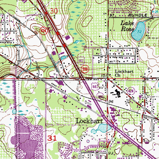 Topographic Map of Orange County Fire Rescue Station 40, FL