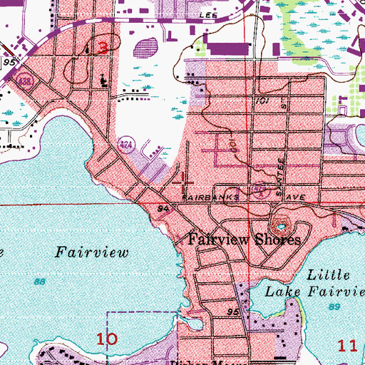 Topographic Map of Orange County Fire Rescue Station 41, FL