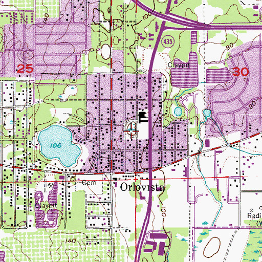 Topographic Map of Orange County Fire Rescue Station 30, FL