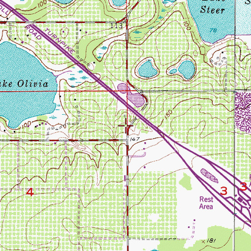 Topographic Map of Orange County Fire Rescue Station 33, FL