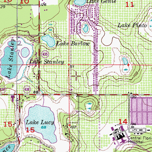 Topographic Map of Orange County Fire Rescue Station 43, FL