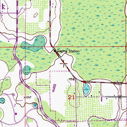 Topographic Map of Orange County Fire Rescue Station 36, FL