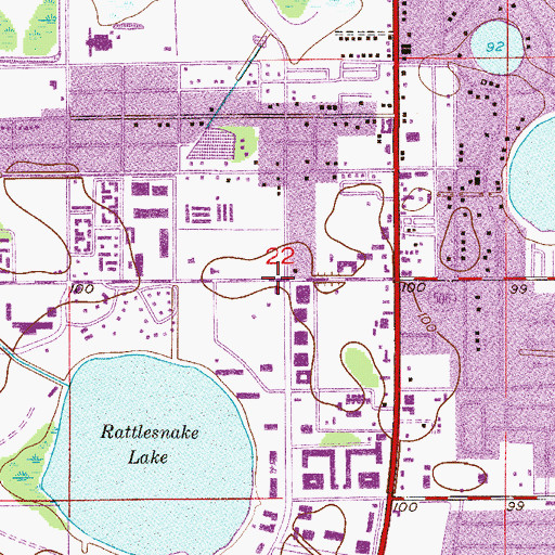 Topographic Map of Orange County Fire Rescue Station 51, FL