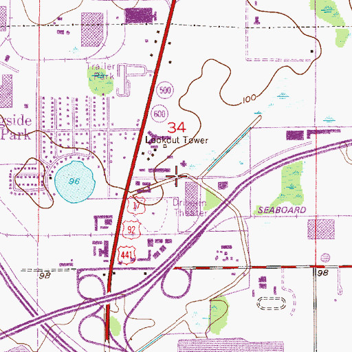 Topographic Map of Orange County Fire Rescue Station 53, FL