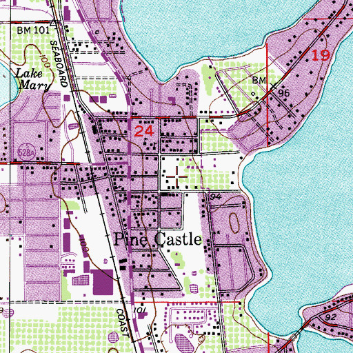 Topographic Map of Orange County Fire Rescue Station 70, FL