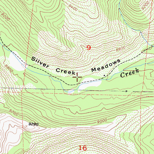 Topographic Map of Silver Creek Meadows, CA