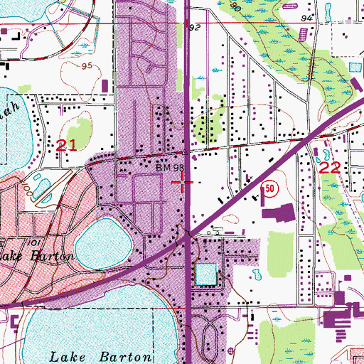 Topographic Map of Orange County Fire Rescue Station 66, FL