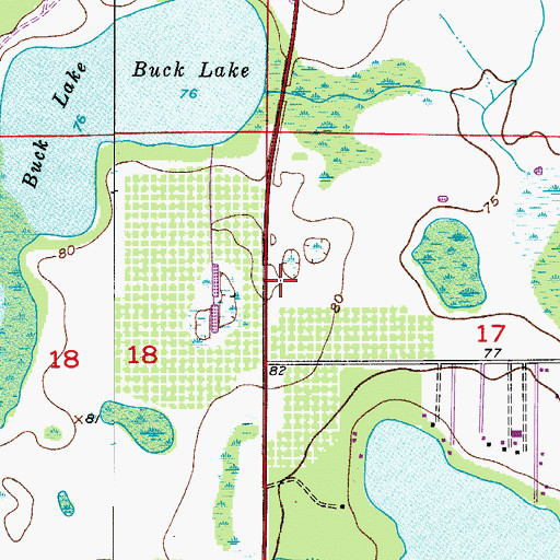 Topographic Map of Orange County Fire Rescue Station 76, FL