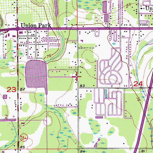 Topographic Map of Orange County Fire Rescue Station 68, FL