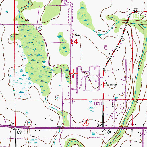 Topographic Map of Orange County Fire Rescue Station 80, FL
