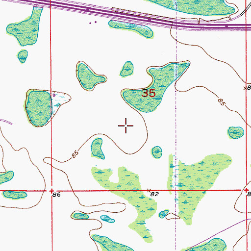 Topographic Map of Greater Orlando Aviation Authority Fire Rescue Eastfield Station, FL