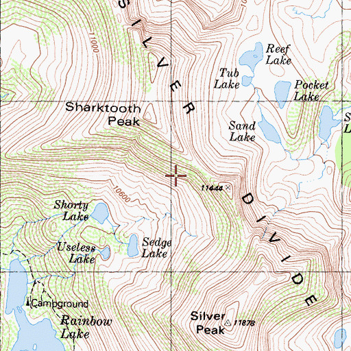 Topographic Map of Silver Divide, CA