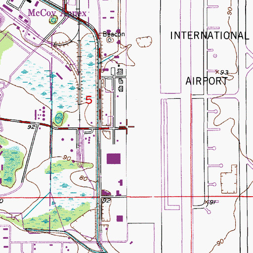 Topographic Map of Greater Orlando Aviation Authority Fire Rescue Westfield Station, FL
