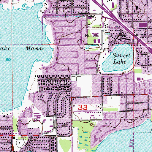 Topographic Map of Orlando Fire Department Station 7, FL