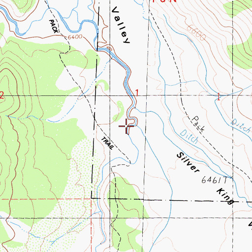 Topographic Map of Silver King Creek, CA